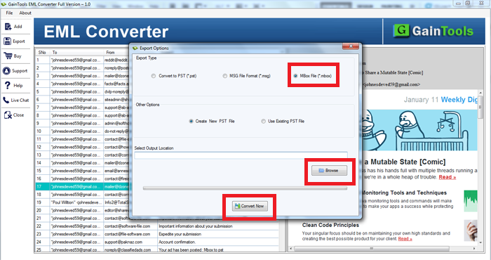 EML to MBOX Conversion Steps