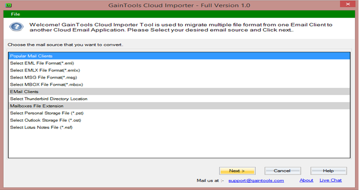 Cloud Importer Tool Steps