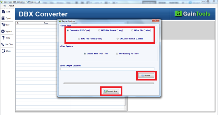 Export DBX to PST Steps