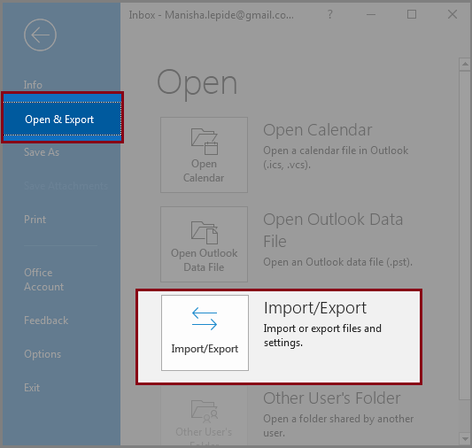 Choose Export Emails