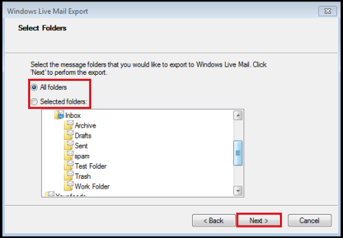 Choose Exporting Folder