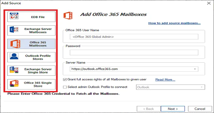 EDB Recovery Interface