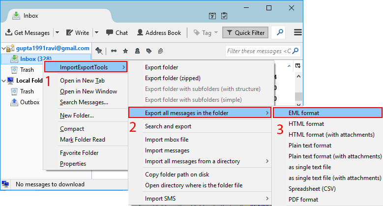 Export all messages in folder