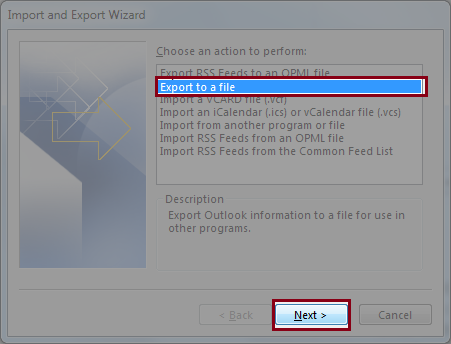 Export to a file